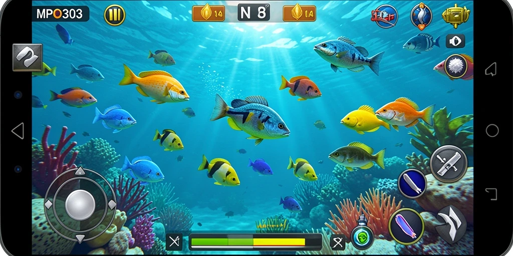 Tampilan gameplay menarik di game Tembak Ikan MPO303.