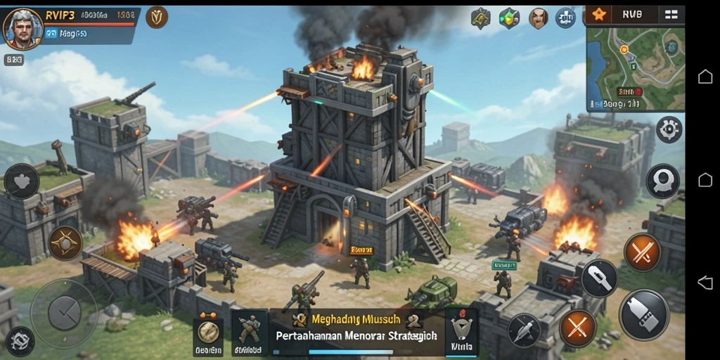 Gameplay menara pertahanan yang seru dan menantang dalam RVIP3.