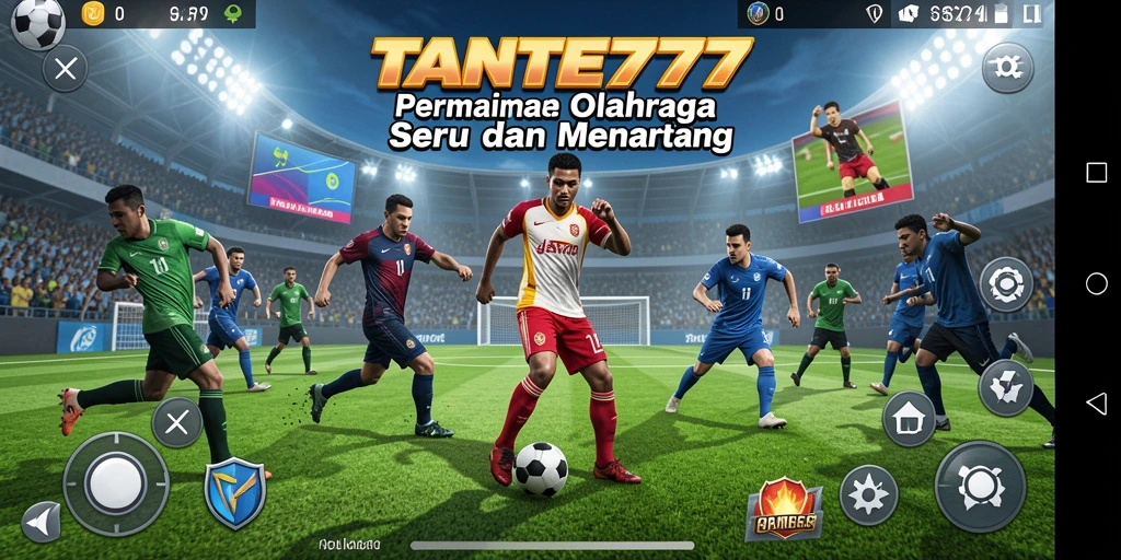 Screenshot utama TANTE777 menampilkan aksi intens dalam pertandingan olahraga.