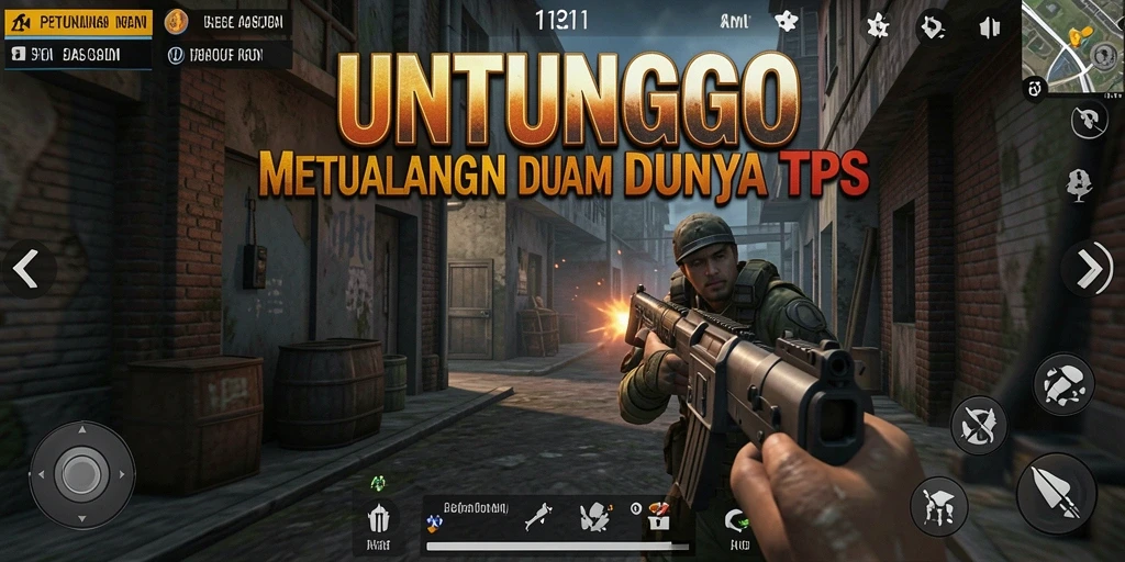 Tampilan gameplay seru dari UNTUNGGO dalam aksi TPS.